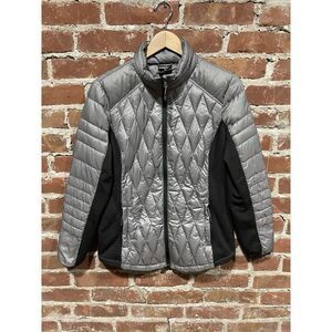 32 Degree Heat Womens Jacket Large Puffer Gray Nylon Polyester Lined Filled